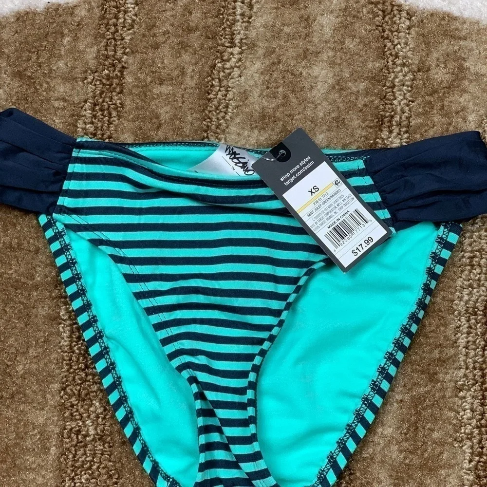 XSMALL green black bikini bottom Mossimo‎ Swimwear